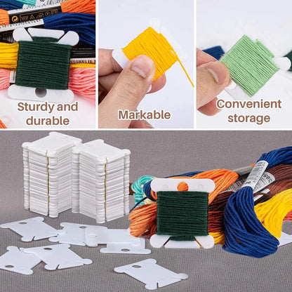 Plastic Embroidery Floss Bobbins Embroidery Floss Organizer for Cross Stitch Yarn Bobbin Winder for DIY Sewing Thread Storage