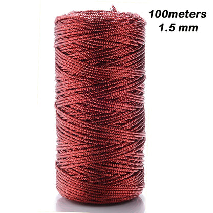 100m/Roll Golden Thread Silver Cord Packing Rope Ornament String For DIY Needlework 1.5mm