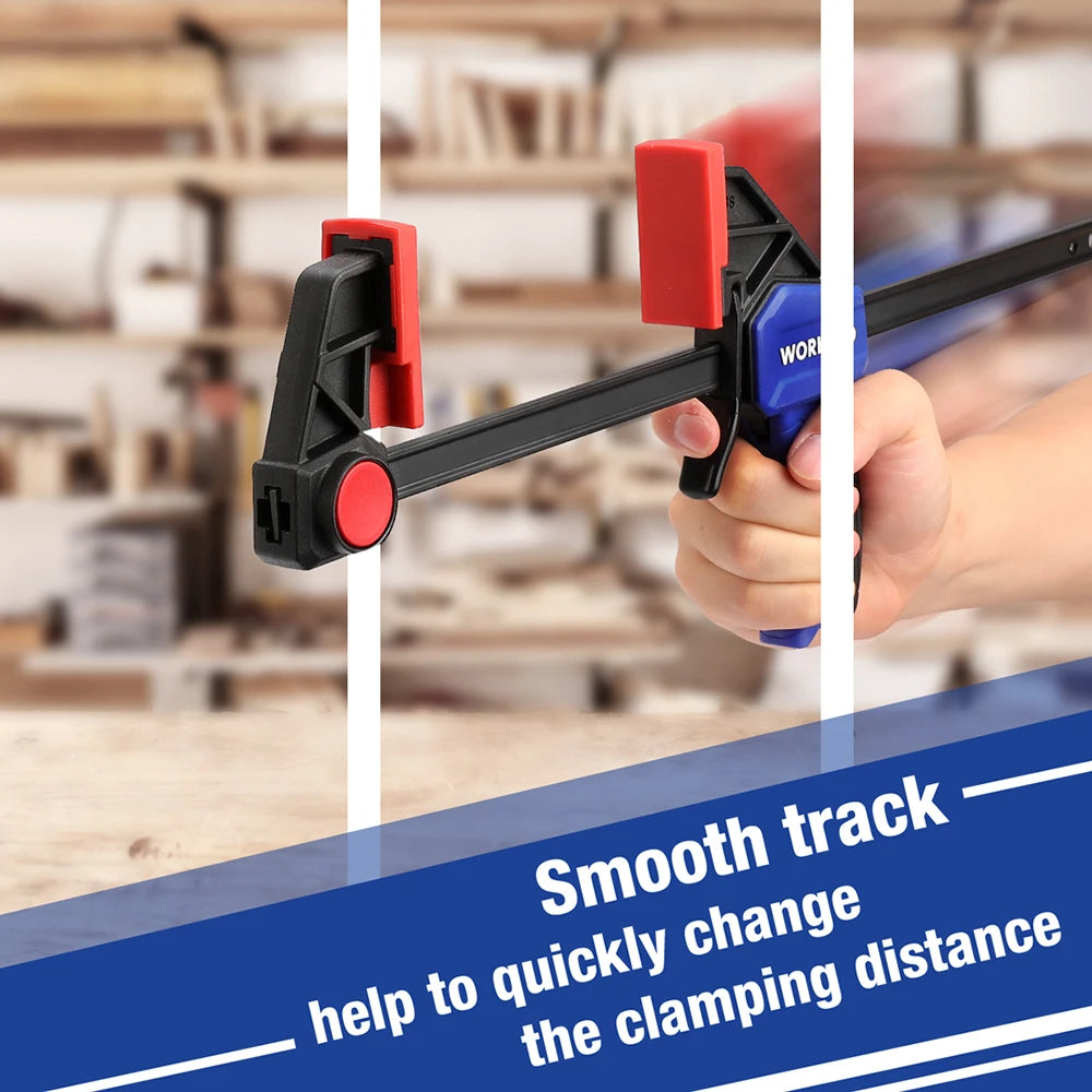 WORKPRO 4 Piece Bar Clamp Set Woodworking Work Bar F Clamp Clip Set 4.5-inch & 6-inch