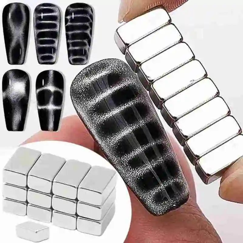 100/200/400/600 PCS Silver rectangular magnets with Double-Sided Adhesive