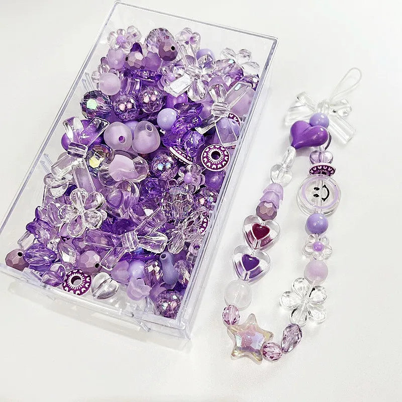 10/30g 8 Style Acrylic Beads Heart Bow Flower Loose Beads for Jewelry Making