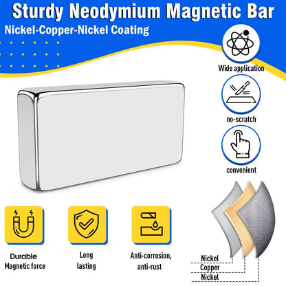 100/200/400/600 PCS Silver rectangular magnets with Double-Sided Adhesive