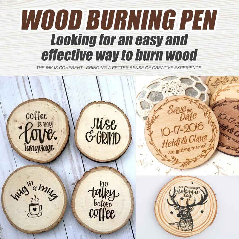 Burning Marker Pen, Wooden Branding Coaster Cutting Board Manual DIY Design Pyrograph Pen