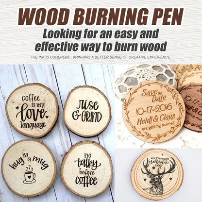 Burning Marker Pen, Wooden Branding Coaster Cutting Board Manual DIY Design Pyrograph Pen