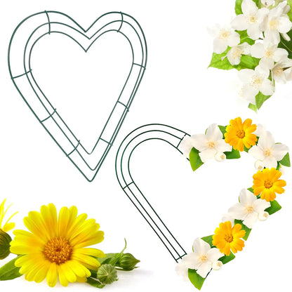 3 Pack Heart Metal Wreath 12 Inch Heart-Shaped Wire Wreath Frame