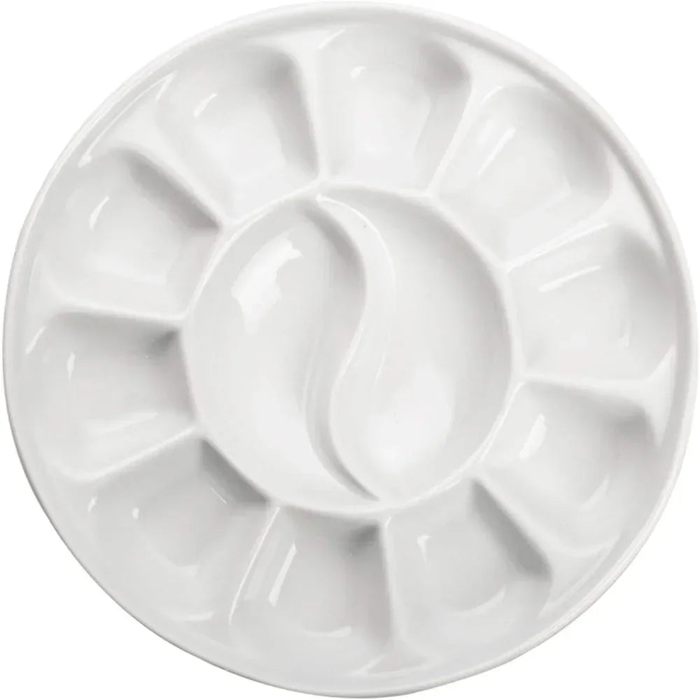 12 well round porcelain palette gouache, 7 inches