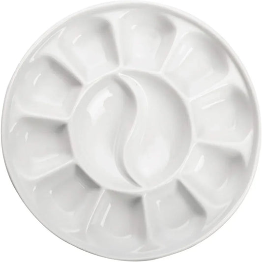 12 well round porcelain palette gouache, 7 inches