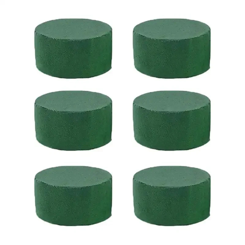 6pcs DIY Round Floral Foam Bricks Flowers Mud Green Florist Styrofoam Blocks Flower Arrangement Materials