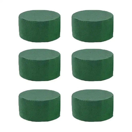 6pcs DIY Round Floral Foam Bricks Flowers Mud Green Florist Styrofoam Blocks Flower Arrangement Materials