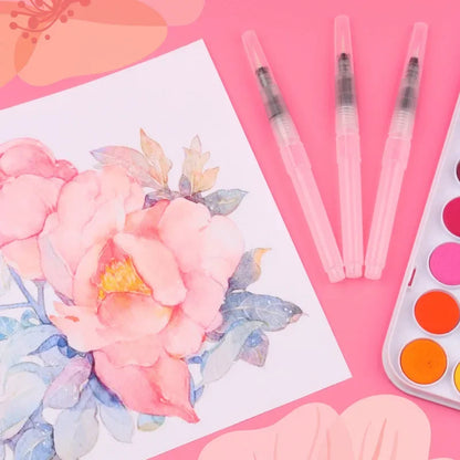 3/7pcs Watercolor Brush Pens Water Storage Function Painting Brushes For Watercolor