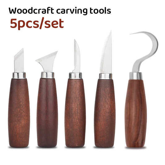 5pcs tools for wood carving Chisel Woodworking Cutter Hand Tool Set Knife DIY Peeling