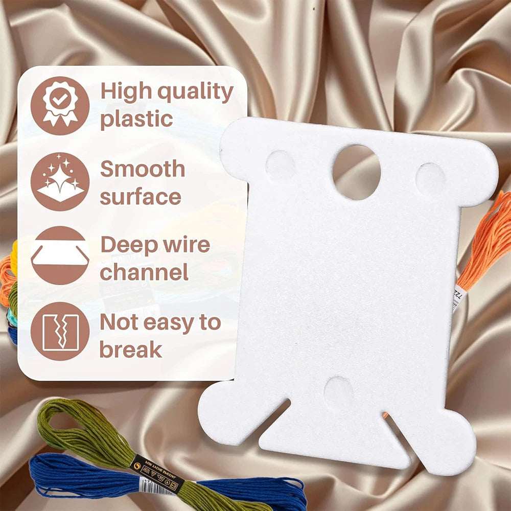 Plastic Embroidery Floss Bobbins Embroidery Floss Organizer for Cross Stitch Yarn Bobbin Winder for DIY Sewing Thread Storage