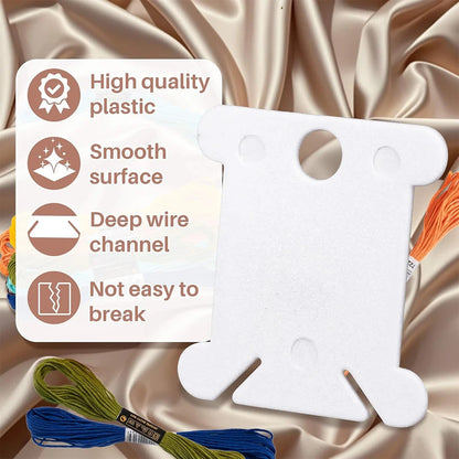 Plastic Embroidery Floss Bobbins Embroidery Floss Organizer for Cross Stitch Yarn Bobbin Winder for DIY Sewing Thread Storage