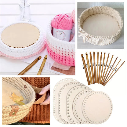 12PCS/Set Sweater knitting Circular Bamboo Handle Crochet Hooks Smooth Weave
