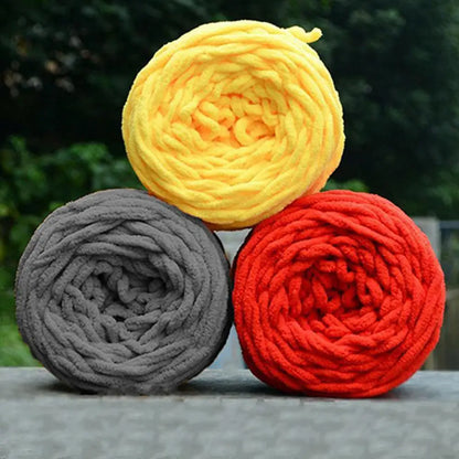 40m Knitting Yarn Soft DIY Crochet Yarn Solid Color Chunky
