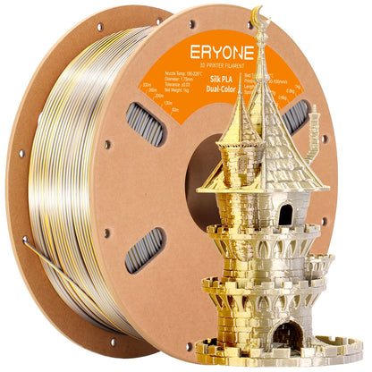 ERYONE PLA Silk Dual Color Premium Filament 3D Print, Diameter:1.75mm, Tolerance:+/-0.03mm,1KG/Spool