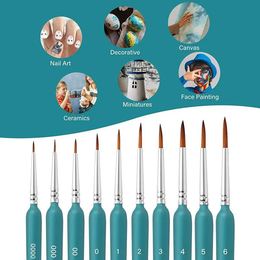 Paint Brushes For Fine Detailing Multifunctional Artist Paint Brushes 11x Portable Drawing