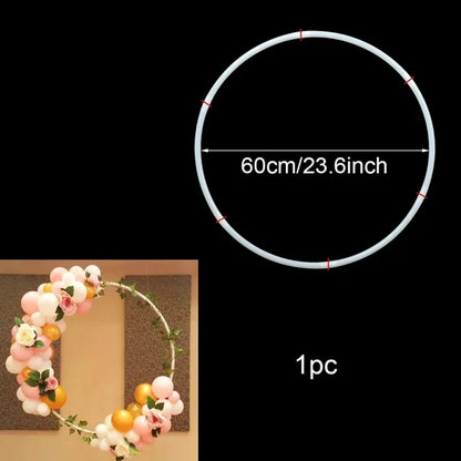 60/80/100cm plastic artificial flower wreath frame arch bow balloon flowers