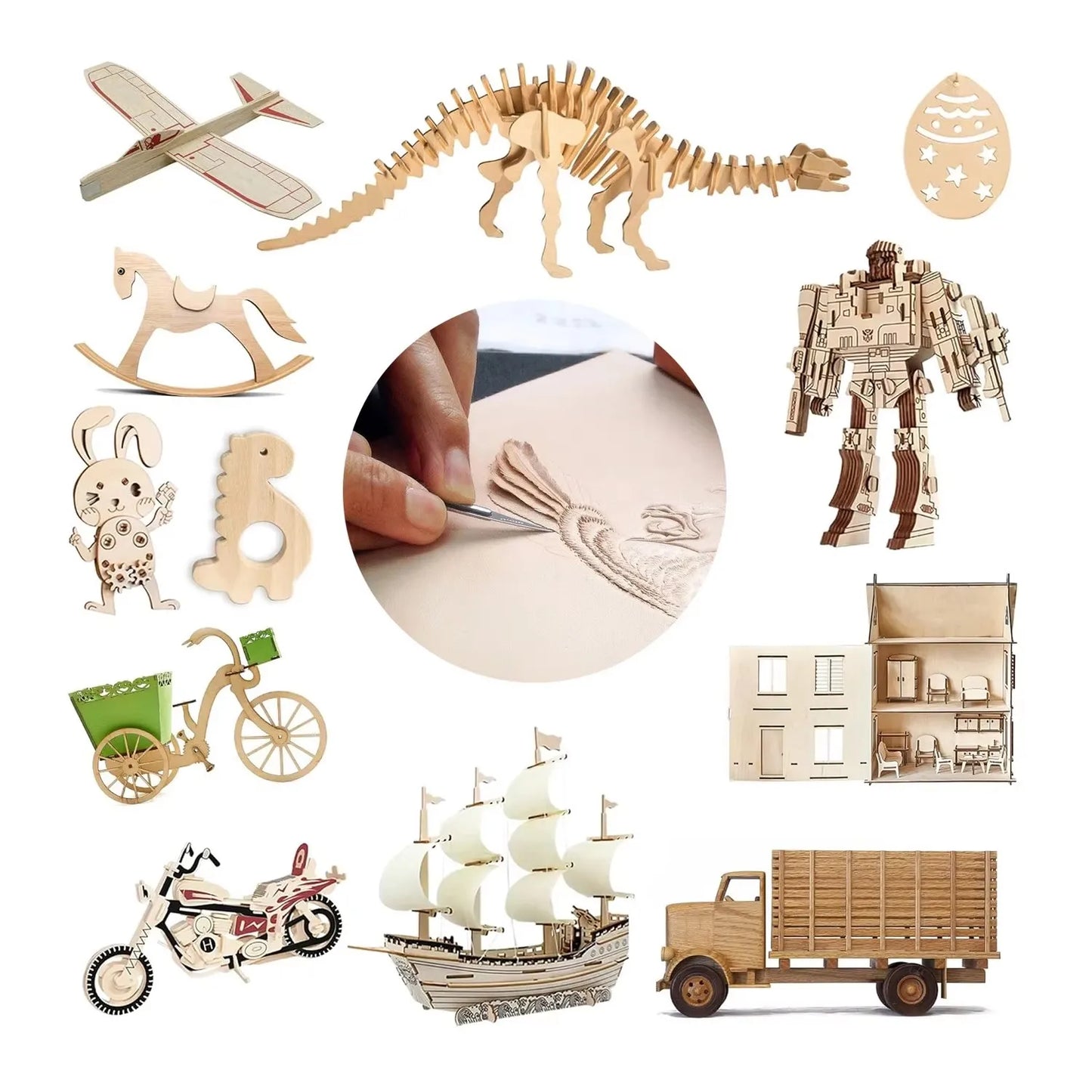 10pcs 300*300mm Plywood for Laser Engraving Cutting Wood Sheets