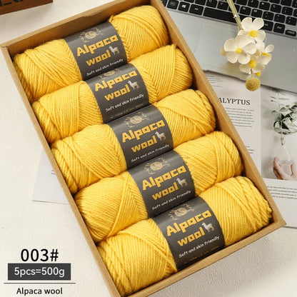 Alpaca Wool Yarn 500g DIY Knitting Kit 245 Stick Needle Thick Warm Yarn