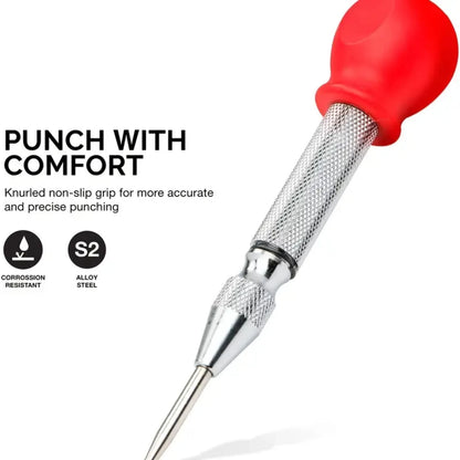 Sleek Semi-Automatic Center Punch for Precise Marking in DIY Projects, Manual Positioning Punch with Ergonomic