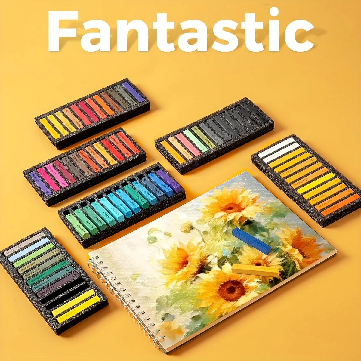 Fantastory 72 Colors Long Soft Chalk Pastels Set, Non-Toxic