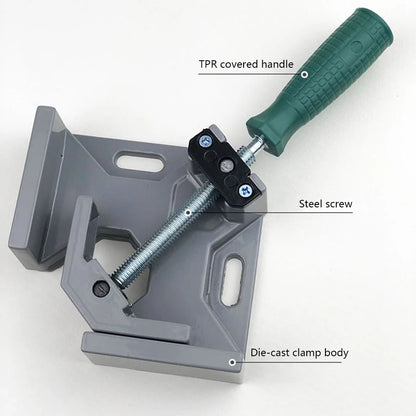 90 Degree Clip Aluminum Alloy Angle Clamp Single Handle Adjustable Swing Jaw for Welding Woodworking Photo Frame