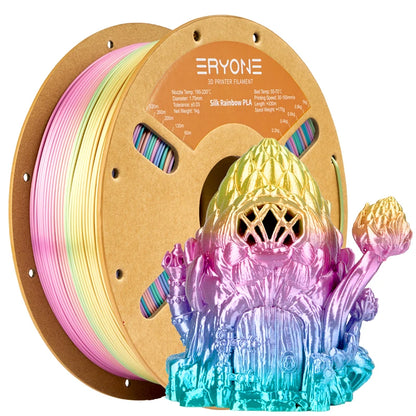 Eryone Silk Rainbow PLA 1/3/5/10KG Premium Filament 3d print, silk rainbow pla filament 1/3/5/10kg