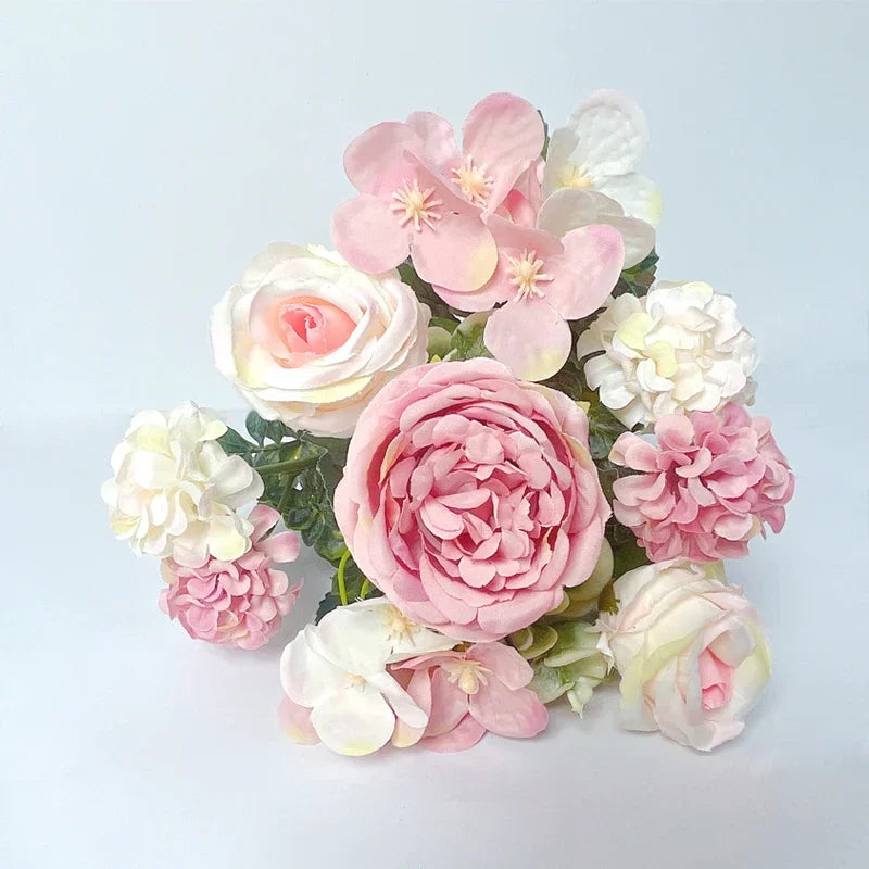 7 heads high quality peony Artificial flowers silk peonies bouquet Rose hydrangea