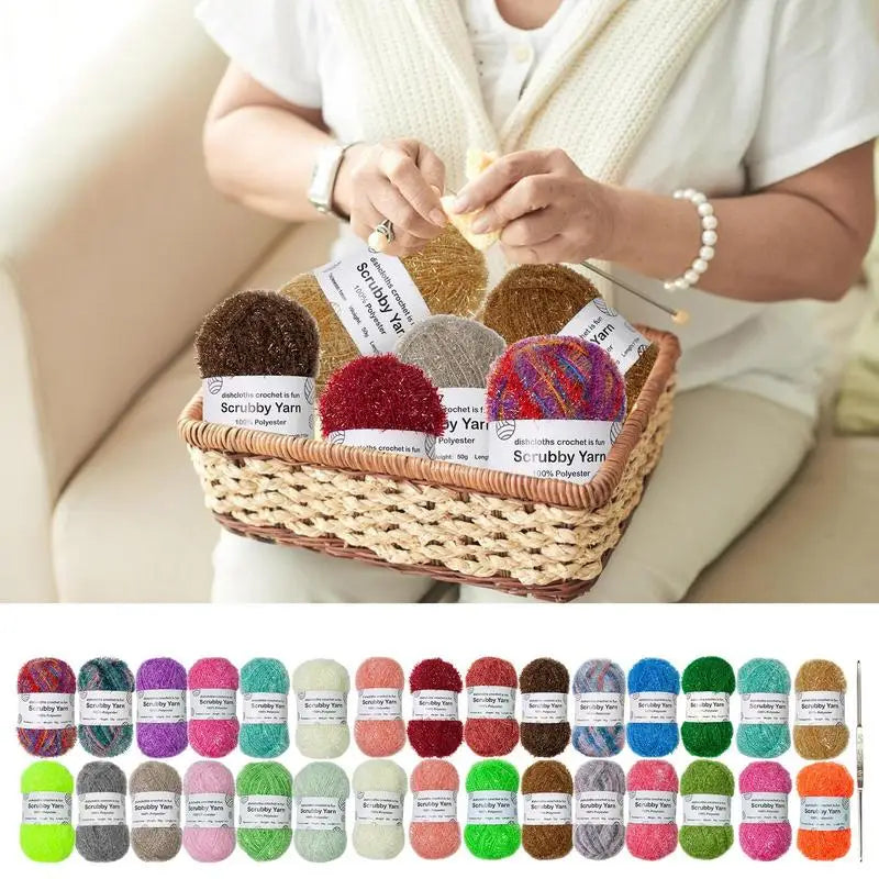 Scrubbies Polyester Assorted Colors Exquisite Crocheting Weaving Yarn