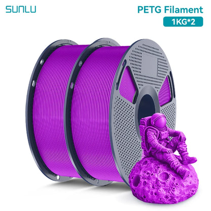 SUNLU 2KG PETG/PETG Clear Filament 1.75 ±0.02mm 1kg Spool (2.2lbs)