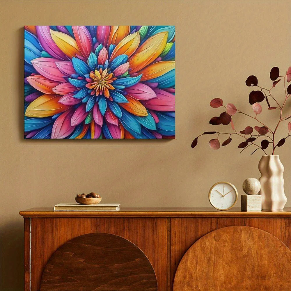 Oil Painting Digital Set Discoloring Flowers DIY Digital Acrylic Canvas Frameless Painting Set