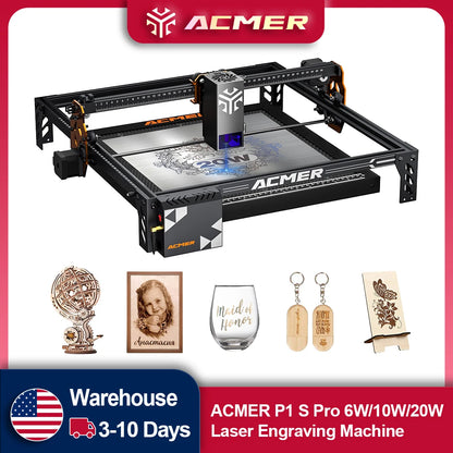 ACMER P1 S Pro 20W 10W 6W Laser Engraver Support WIFI Gyroscope Cutting Machine
