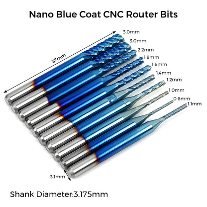 Milling Cutter 40pcs 3.175mm Shank Ball Nose End Mill 2 Flute Flat CNC Router Bits PCB Milling Cutter for CNC