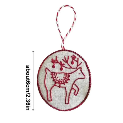 Christmas Embroidery Kits Handmade Stamped Colourful Needlepoint Kit Set Christmas Pendants Circles