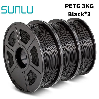 SUNLU PETG 3D Filament 1KG 3 Rolls 1.75mm +/-0.02MM 3D Printing Neatly Wound Vacuum Packing