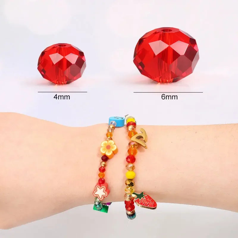 3*4mm 4*6mm Rondelle Faceted Glass Beads Loose Spacer Crystal Round Beads for Jewelry Making