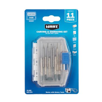 HART 11-Piece Carving & Engraving Rotary Accessory Kit pen