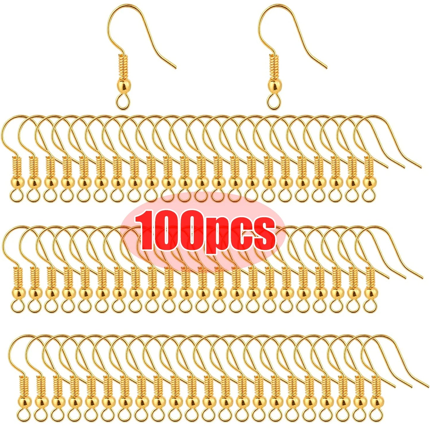 100/200pcs DIY Earring Findings Clasps Hooks Stainless Steel Hypoallergenic Earring Making Accessories Hook Earwire