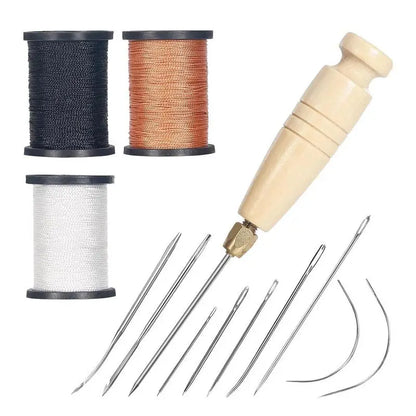 Leather Sewing Kit Heavy Duty Leather Working Tool Kit Sewing Thread Needle Awl For Leather Carpet Sofa