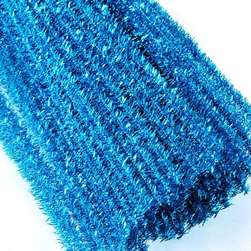10/50/100 Glitter Chenille Stem Pipe Cleaner Plush Metal Foil Stem Wire Sticks DIY