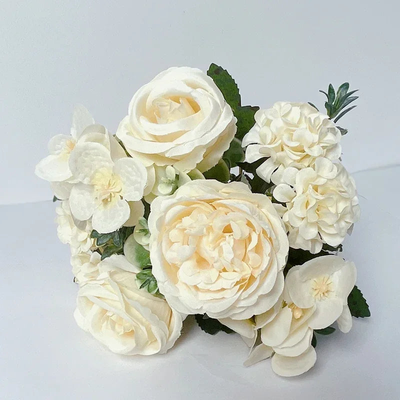 7 heads high quality peony Artificial flowers silk peonies bouquet Rose hydrangea
