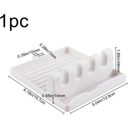 1Pc Paint Brush Rest Holder White Plastic 4 Slots Paintings Brushes Rests Drip Tray Pad
