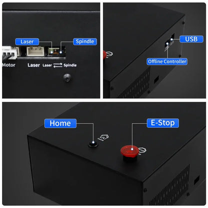 Metal Structure 500W CNC Router Engraving Machine 3 Aixs with Emergency Stop Button Limit Switches Wood Aluminum AC/DC 24V Power