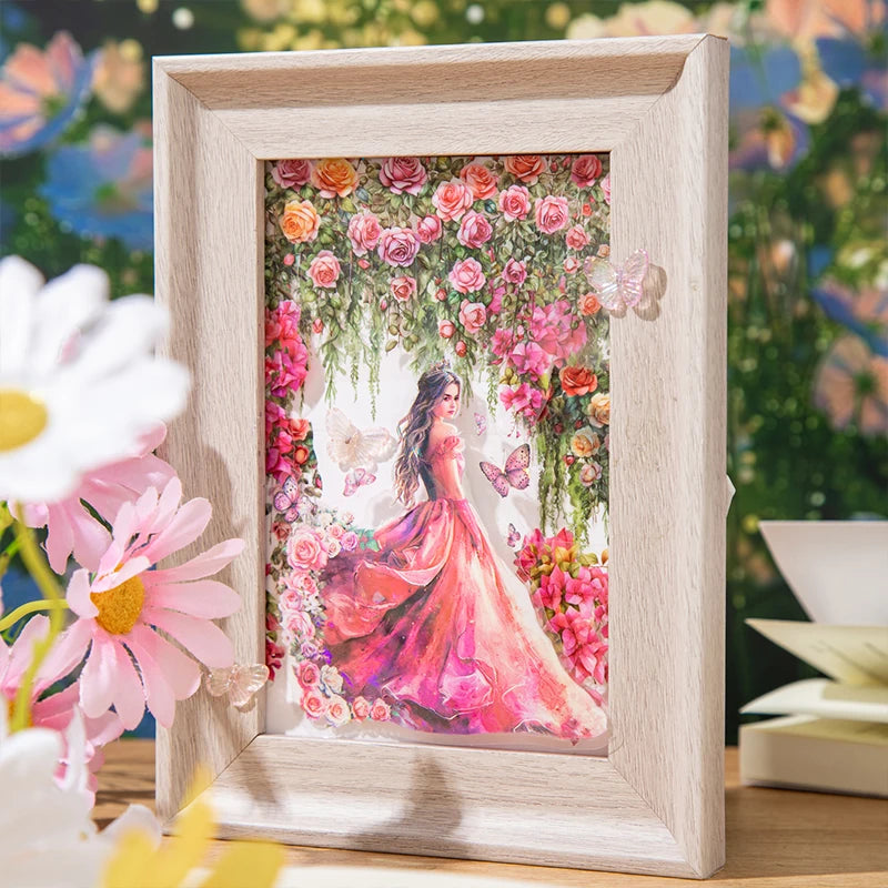 Mr Paper 6Style 1Roll/bag floral green grass vine themed tape DIY handbook scrapbook photo frame journal card glass bottle dairy