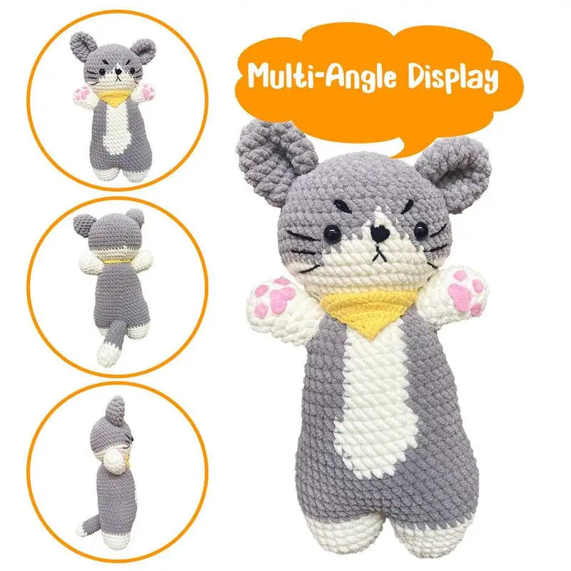 Crochet Kit For Kids Cute Cat Crochet Material Set For Beginners With Steps