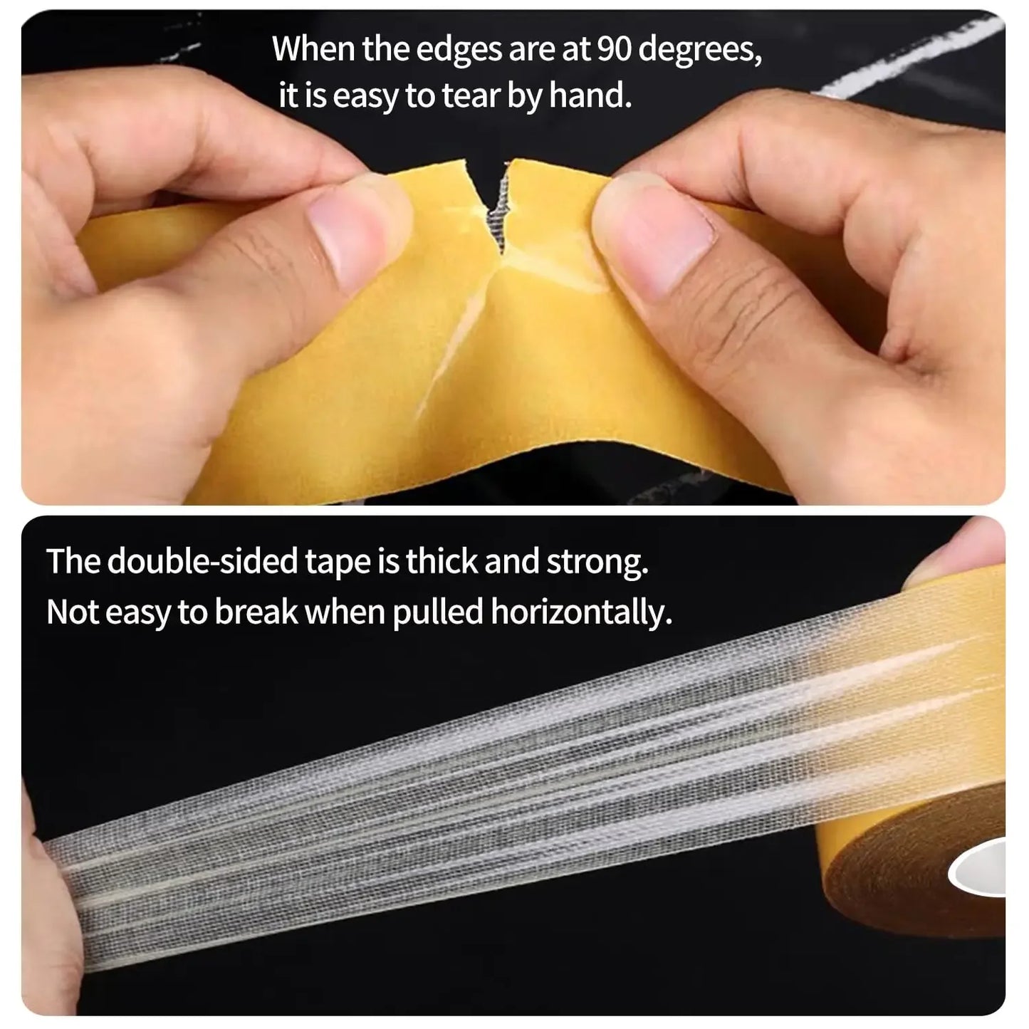 3Pack Double sided fabric tape, Super sticky resistance transparent