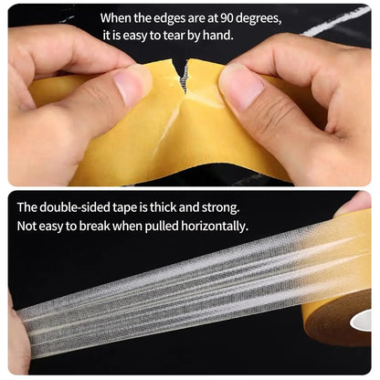 3Pack Double sided fabric tape, Super sticky resistance transparent