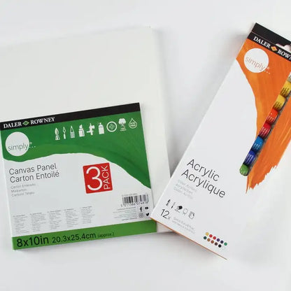 (3 pack) Daler-Rowney Simply Canvas, 3D White Stretched, 6x6 inch, 4 Piece
