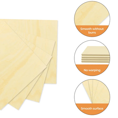 Basswood Sheets 3mm Thick Unfinished Wood Plywood for Laser Engraving and Co2 Laser Cutting